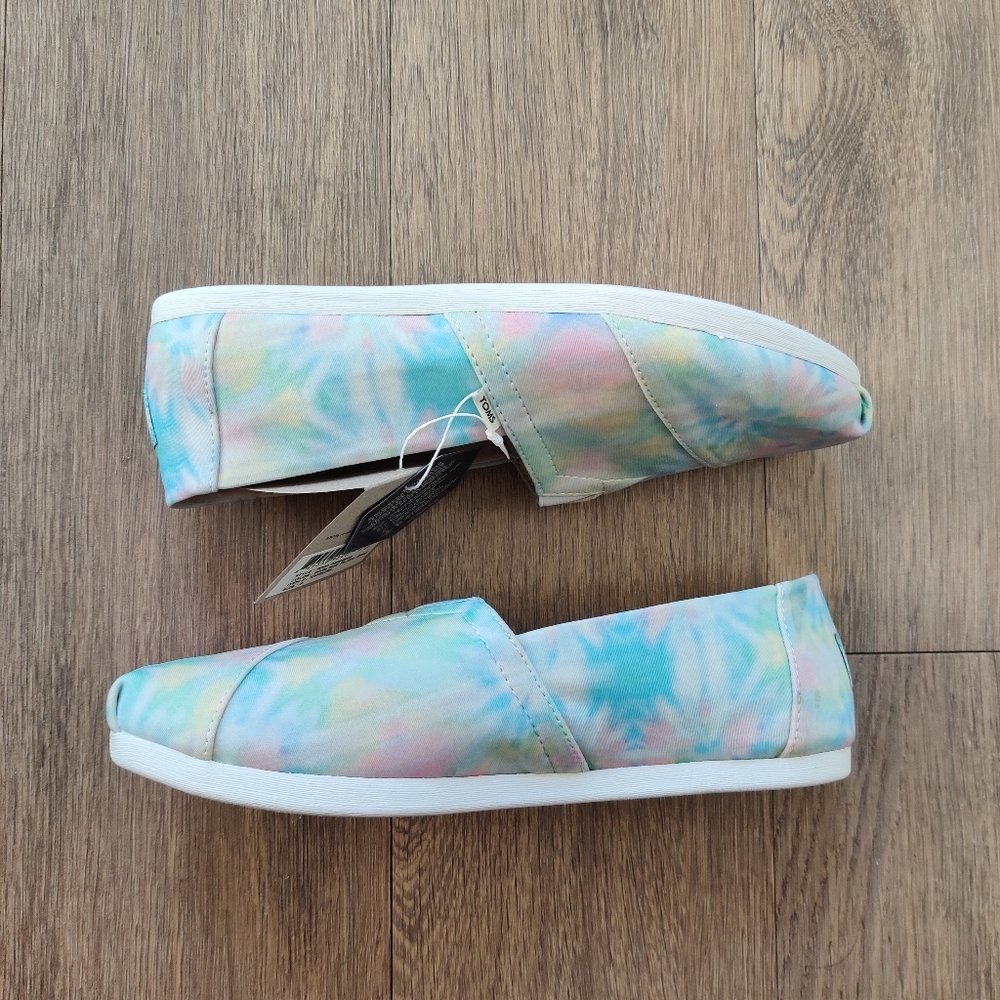 TOMS Alpargata Multicolored Pastel Tie Dye Slip On Canvas Sneaker - Picture 4 of 13